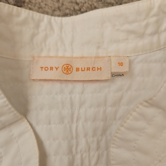 Tory Burch Womens Field Day Stripe Silk Tunic Multicolor Designer Blouse 10 - Picture 8 of 16